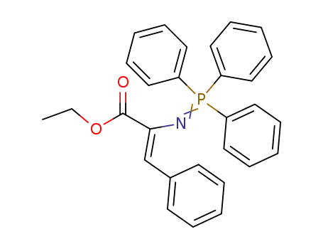 Molecular Structure of 81222-47-1 (2-Propenoic acid, 3-phenyl-2-[(triphenylphosphoranylidene)amino]-,
ethyl ester, (2Z)-)