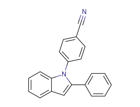 Molecular Structure of 741709-22-8 (Benzonitrile, 4-(2-phenyl-1H-indol-1-yl)-)