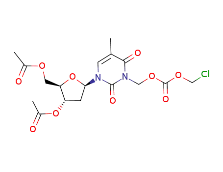 Acetic acid (2R,3S,5R)-2-acetoxymethyl-5-(3-chloromethoxycarbonyloxymethyl-5-methyl-2,4-dioxo-3,4-dihydro-2H-pyrimidin-1-yl)-tetrahydro-furan-3-yl ester