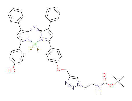 {2-[4-(4-{5-[5-(4-hydroxyphenyl)-3-phenyl-7H-pyrrol-2-ylimino]-4-phenyl-5H-pyrrol-2-yl}-phenoxymethyl)-[l,2,3]triazol-l-yl]ethyl}carbamic acid t-butyl ester, BF<sub>2</sub> chelate