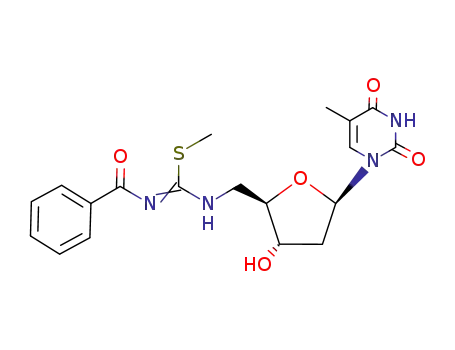 1-Benzoyl-3-[(2R,3S,5R)-3-hydroxy-5-(5-methyl-2,4-dioxo-3,4-dihydro-2H-pyrimidin-1-yl)-tetrahydro-furan-2-ylmethyl]-2-methyl-isothiourea