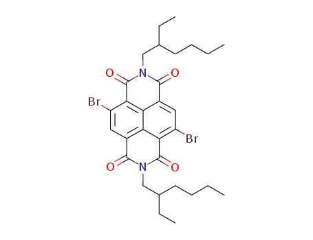 Molecular Structure of 1088205-02-0 (4,9-DibroMo-2,7-bis(2-ethylhexyl)benzo[lMn][3,8]phenanthroline-1,3,6,8(2H,7H)-tetraone)