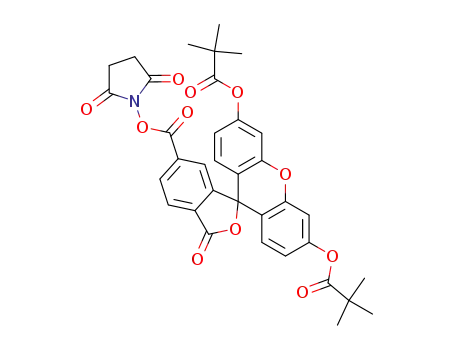 Molecular Structure of 197850-75-2 (5,6-CARBOXYFLUORESCEIN DIPIVALATE SUCCINIMIDE ESTER)