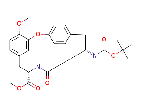 (9S,12S)-12-[N-(tert-butyloxycarbonyl)-N-methylamino]-2,11-dioxo-4-methoxy-9-methoxycarbonyl-10-methyl-10-azatricyclo[12.2.2.1<sup>3,7</sup>]nonadeca-3,5,7<sup>(19)</sup>,14,16,17-hexaene
