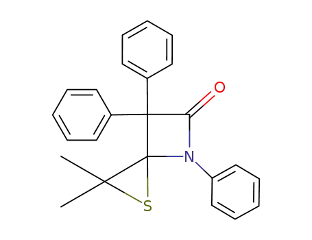 Molecular Structure of 80269-68-7 (1-Thia-4-azaspiro[2.3]hexan-5-one, 2,2-dimethyl-4,6,6-triphenyl-)