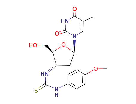 Molecular Structure of 132149-39-4 (3-[3-(4-Methoxyphenyl)thioureido]-3-deoxythymidine)
