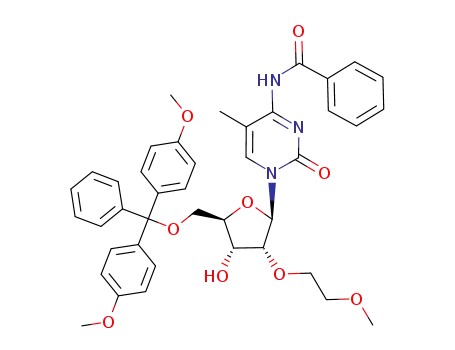 Molecular Structure of 182496-01-1 (N-Benzoyl-5'-O-[bis(4-methoxyphenyl)phenylmethyl]-2'-O-(2-methoxyethyl)-5-methylcytidine)
