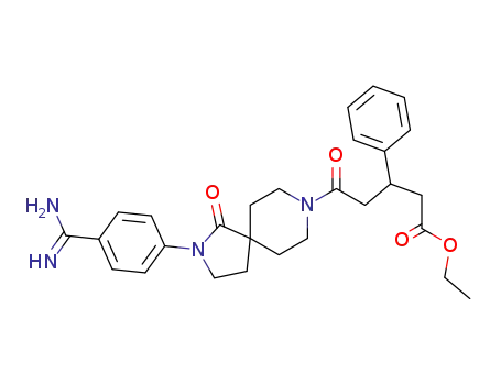 5-[2-(4-carbamimidoyl-phenyl)-1-oxo-2,8-diaza-spiro[4.5]dec-8-yl]-5-oxo-3-phenyl-pentanoic acid ethyl ester