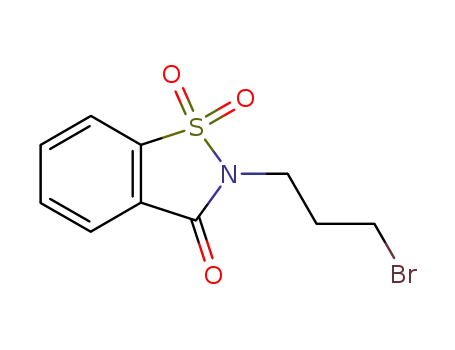 Molecular Structure of 102495-75-0 (1,2-Benzisothiazol-3(2H)-one, 2-(3-bromopropyl)-, 1,1-dioxide)