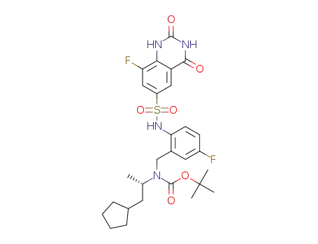 tert-butyl [(2S)-1-cyclopentylpropan-2-yl](5-fluoro-2-{[(8-fluoro-2,4-dioxo-1,2,3,4-tetrahydroquinazolin-6-yl)sulfonyl]amino}benzyl)carbamate