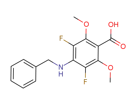 Molecular Structure of 651734-52-0 (4-(Benzylamino)-3,5-difluoro-2,6-dimethoxybenzoic acid)