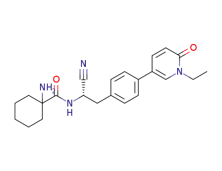 (S)-1-amino-N-(1-cyano-2-(4-(1-ethyl-6-oxo-1,6-dihydropyridin-3-yl)phenyl)ethyl)cyclohexanecarboxamide