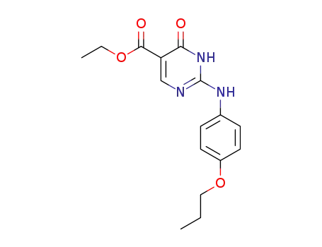 Molecular Structure of 98771-71-2 (6-Oxo-2-(4-propoxy-phenylamino)-1,6-dihydro-pyrimidine-5-carboxylic acid ethyl ester)