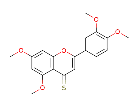 Molecular Structure of 94303-23-8 (2-(3,4-dimethoxyphenyl)-5,7-dimethoxy-4H-chromene-4-thione)