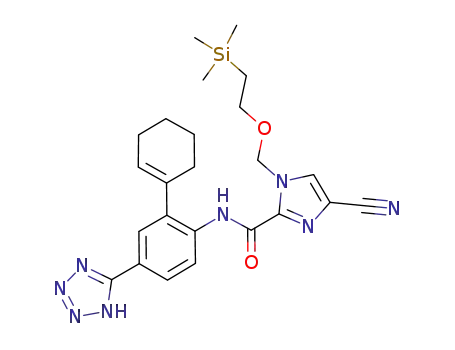 4-cyano-1-(2-trimethylsilanyl-ethoxymethyl)-1H-imidazole-2-carboxylic acid [2-cyclohex-1-enyl-4-(1H-tetrazol-5-yl)-phenyl]-amide