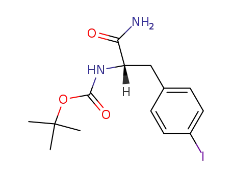 Molecular Structure of 868694-44-4 ((S)-tert-butyl (1-aMino-3-(4-iodophenyl)-1-oxopropan-2-yl)carbaMate)