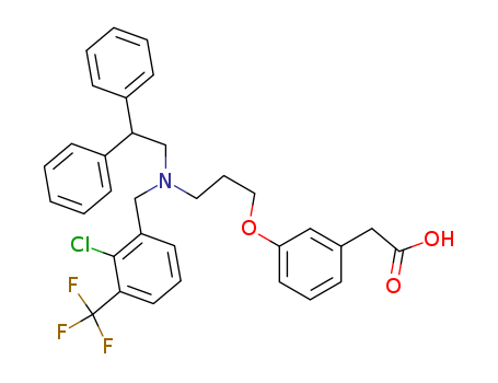 2-(3-(3-((2-Chloro-3-(trifluoromethyl)benzyl)(2,2-diphenylethyl)amino)propoxy)phenyl)acetic acid hydrochloride