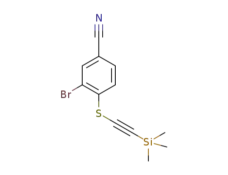 3-bromo-4-(((trimethylsilyl)ethynyl)thio)benzonitrile