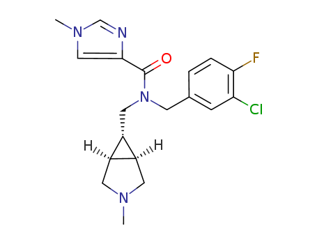 1-methyl-1H-imidazole-4-carboxylic acid (3-chloro-4-fluoro-benzyl)-(3-methyl-3-aza-bicyclo[3.1.0]hex-6-ylmethyl)-amide