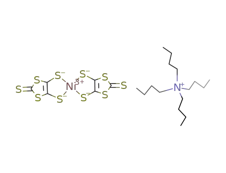 Molecular Structure of 68401-88-7 (TETRA-N-BUTYLAMMONIUM BIS(1,3-DITHIOLE-2-THIONE-4,5-DITHIOLATO) NICKEL (III) COMPLEX)