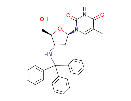 Molecular Structure of 195375-41-8 (Thymidine, 3'-deoxy-3'-[(triphenylmethyl)amino]-)