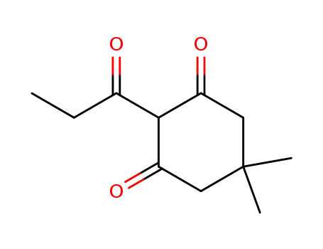 Molecular Structure of 1904-20-7 (5,5-DIMETHYL-2-PROPIONYL-CYCLOHEXANE-1,3-DIONE)