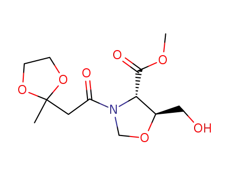 5<i>t</i>-hydroxymethyl-3-[(2-methyl-[1,3]dioxolan-2-yl)-acetyl]-oxazolidine-4<i>r</i>-carboxylic acid methyl ester
