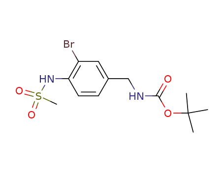Molecular Structure of 882677-98-7 (tert-butyl N-3-bromo-4-[(methylsulfonyl)amino]benzylcarbamate)