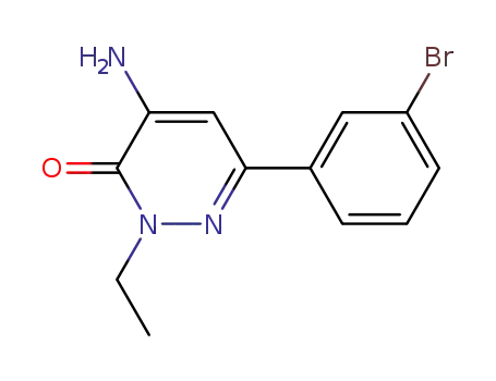Molecular Structure of 1229442-28-7 (4-amino-6-(3-bromophenyl)-2-ethylpyridazin-3(2H)-one)