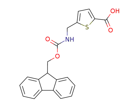 Molecular Structure of 476362-75-1 (5-((((9H-fluoren-9-yl)methoxy)carbonylamino)methyl)thiophene-2-carboxylic acid)