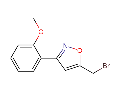 Molecular Structure of 886364-40-5 (5-(BROMOMETHYL)-3-(2-METHOXYPHENYL)ISOXAZOLE)