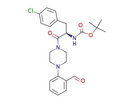 {1-(4-chloro-benzyl)-2-[4-(2-formyl-phenyl)-piperazin-1-yl]-2-oxo-ethyl}-carbamic acid <i>tert</i>-butyl ester