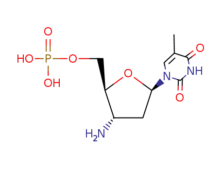 Molecular Structure of 42214-32-4 (3'-amino-3'-deoxythymidine 5'-monophosphate)