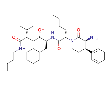 3(S)-amino-α(S)-butyl-N-<4(S)-<(butylamino)carbonyl>-1(S)-(cyclohexylmethyl)-2(S)-hydroxy-5-methylhexyl>-2-oxo-4(R)-phenyl-1-piperidineacetamide