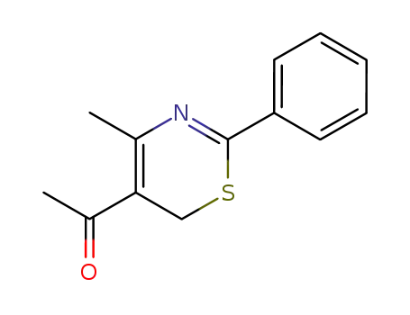 Molecular Structure of 95482-64-7 (Ethanone, 1-(4-methyl-2-phenyl-6H-1,3-thiazin-5-yl)-)