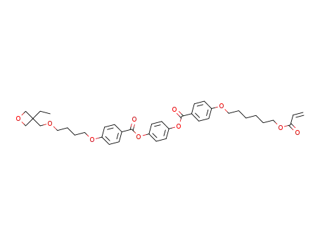 Benzoic acid, 4-[4-[(3-ethyl-3-oxetanyl)methoxy]butoxy]-,
4-[[4-[[6-[(1-oxo-2-propenyl)oxy]hexyl]oxy]benzoyl]oxy]phenyl ester