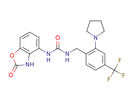 1-(4-(trifluoromethyl)-2-(pyrrolidin-1-yl)benzyl)-3-(2,3-dihydro-2-oxobenzo[d]oxazol-4-yl)urea