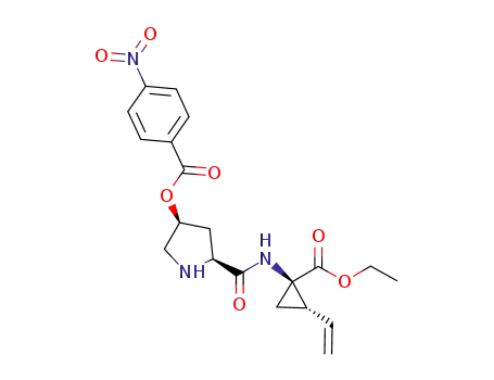 Molecular Structure of 922726-51-0 (4-nitro-benzoic acid (3S,5S)-5-((1R,2S)-1-ethoxycarbonyl-2-vinyl-cyclopropylcarbamoyl)-pyrrolidin-3-yl ester)