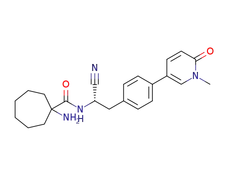 (S)-1-amino-N-(1-cyano-2-(4-(1-methyl-6-oxo-1,6-dihydropyridin-3-yl)phenyl)ethyl)cycloheptanecarboxamide