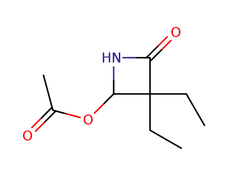 Molecular Structure of 126997-07-7 (2-Azetidinone, 4-(acetyloxy)-3,3-diethyl-)