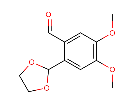 Molecular Structure of 132628-76-3 (2-(1,3-dioxolan-2-yl)-4,5-dimethoxybenzaldehyde)
