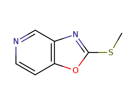 Molecular Structure of 120208-25-5 (Oxazolo[4,5-c]pyridine, 2-(methylthio)-)