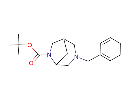 Molecular Structure of 848591-68-4 (tert - butyl 3 - benzyl - 3,6 - diazabicyclo[3.2.1]octane - 6 - carboxylate)
