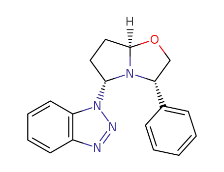 Molecular Structure of 205442-89-3 ((3S,5R,7AR)-5-(BENZOTRIAZOL-1-YL)-3-PHENYL[2,1-B]OXAZOLOPYRROLIDINE)