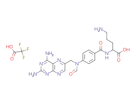 Molecular Structure of 113857-95-7 (N<sup>α</sup>-(4-amino-4-deoxy-N<sup>10</sup>-formylpteroyl)-L-ornitine trifluoroacetate)