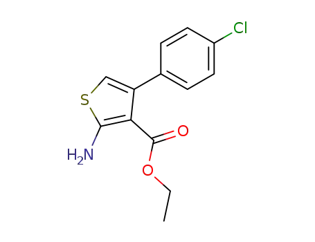 Molecular Structure of 65234-09-5 (2-AMINO-4-(4-CHLORO-PHENYL)-THIOPHENE-3-CARBOXYLIC ACID ETHYL ESTER)