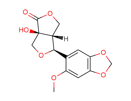 (1S,5R,6S)-(+)-1-hydroxy-6-(2-methoxy-4,5-methylenedioxyphenyl)-3,7-dioxabicyclo<3.3.0>octan-2-one