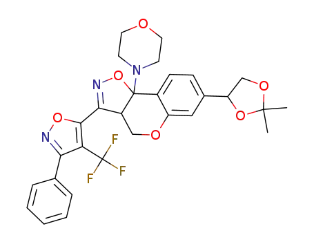 7-(2,2-dimethyl-1,3-dioxolan-4-yl)-9b-morpholino-3-(3-phenyl-4-(trifluoromethyl)-isoxazol-5-yl)-4,9b-dihydro-3aH-chromeno[3,4-d]isoxazole