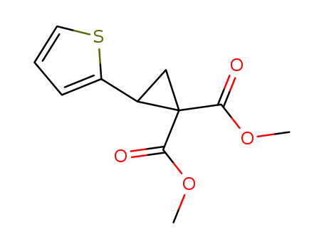 Molecular Structure of 83927-06-4 (dimethyl 2-(thiophen-2-yl)cyclopropane-1,1-dicarboxylate)