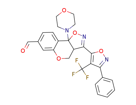 9b-morpholino-3-(3-phenyl-4-(trifluoromethyl)isoxazol-5-yl)-4,9b-dihydro-3aH-chromeno[3,4-d]isoxazole-7-carbaldehyde